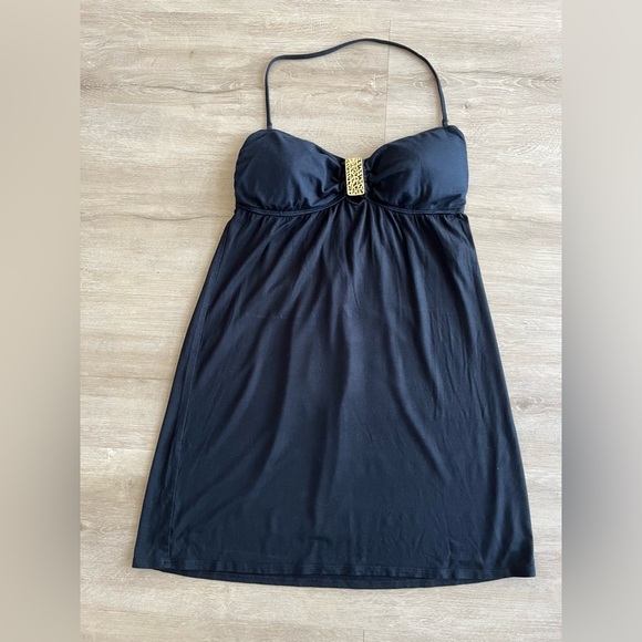 Trina Turk Swim Cover-up Dress Black Gold SZ L - Picture 1 of 8